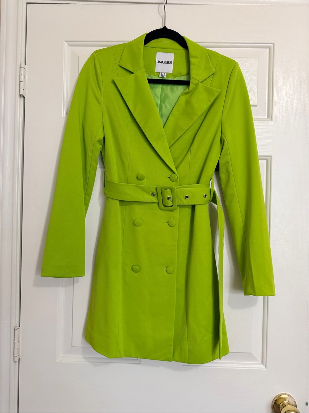 ASOS Lime Green Double-Breasted Blazer Mini Dress